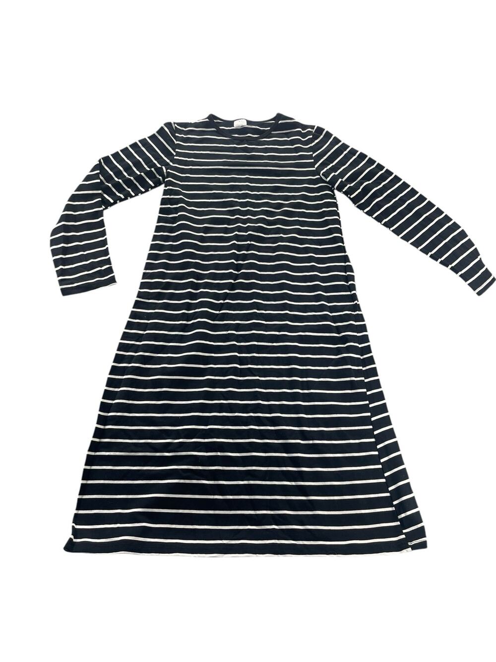 Unbranded Black & White Striped Long Sleeve T-Shirt Dress Junior's Size 5/7